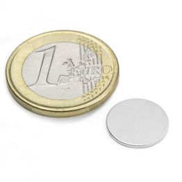 S-13-01-N Disc magnet Ø 13 mm, height 1 mm, holds approx. 910 g, neodymium, N45, nickel-plated