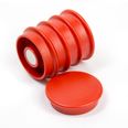 Office magnets 'Boston Xtra' round  holds approx. 1,5 kg, noticeboard magnets neodymium, Ø 32,6 mm, set of 5, red