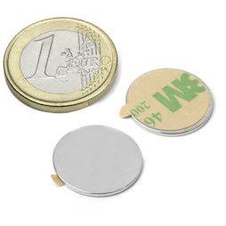 Disc magnet self-adhesive Ø 18 mm, height 1 mm