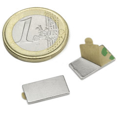 Block magnet self-adhesive 15 x 8 x 1 mm