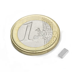 Q-05-2.5-1.5-HN, Block magnet 5 x 2,5 x 1,5 mm, neodymium, 44H, nickel-plated