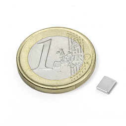 Q-05-04-01-N, Block magnet 5 x 4 x 1 mm, neodymium, N50, nickel-plated