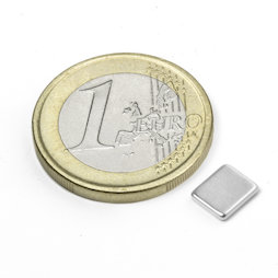 Q-07-06-1.2-N, Block magnet 7 x 6 x 1,2 mm, neodymium, N50, nickel-plated