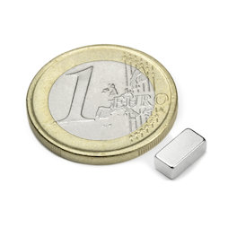 Q-08-04-03-N, Block magnet 8 x 4 x 3 mm, neodymium, N45, nickel-plated