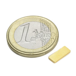 Q-10-04-01-G, Block magnet 10 x 4 x 1 mm, neodymium, N50, gold-plated