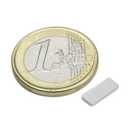 Q-10-04-1.2-N, Block magnet 10 x 4 x 1,2 mm, neodymium, N50, nickel-plated