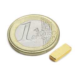Q-10-04-02-G, Block magnet 10 x 4 x 2 mm, neodymium, N50, gold-plated