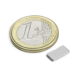 Q-10-05-01-N, Block magnet 10 x 5 x 1 mm, neodymium, N50, nickel-plated