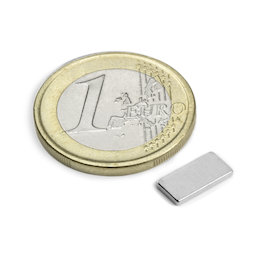 Q-10-05-1.2-N, Block magnet 10 x 5 x 1,2 mm, neodymium, N50, nickel-plated