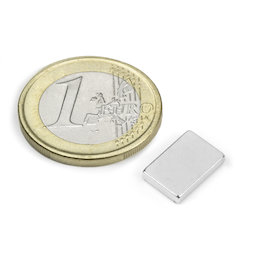 Q-12-08-02-N, Block magnet 12 x 8 x 2 mm, neodymium, N50, nickel-plated