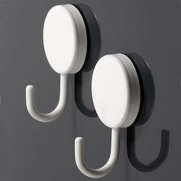 LIV-137, Magnetic hook white, with slip-resistant coating, set of 2