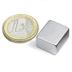 Q-18-15-10-Z, Block magnet 18 x 15 x 10 mm, neodymium, N45, zinc-plated