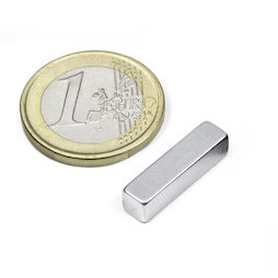 Q-20-05-05-Z, Block magnet 20 x 5 x 5 mm, neodymium, N42, zinc-plated