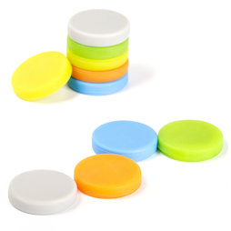 M-95, Magnets with silicone coat, Adhesive on both sides, set of 10, assorted colours