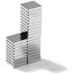 Q-10-10-02-N, Block magnet 10 x 10 x 2 mm, neodymium, N45, nickel-plated