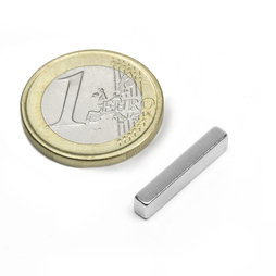 Q-20-04-03-N, Block magnet 20 x 4 x 3 mm, neodymium, N48, nickel-plated